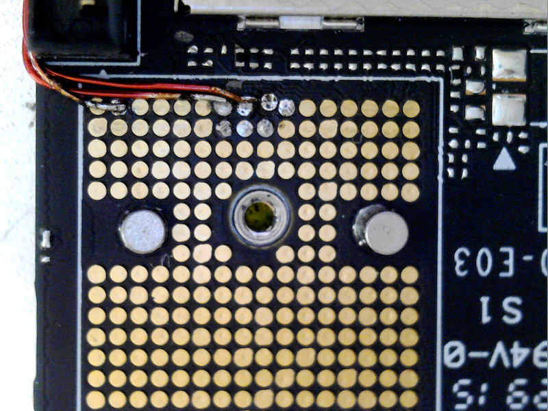 Pins soldered